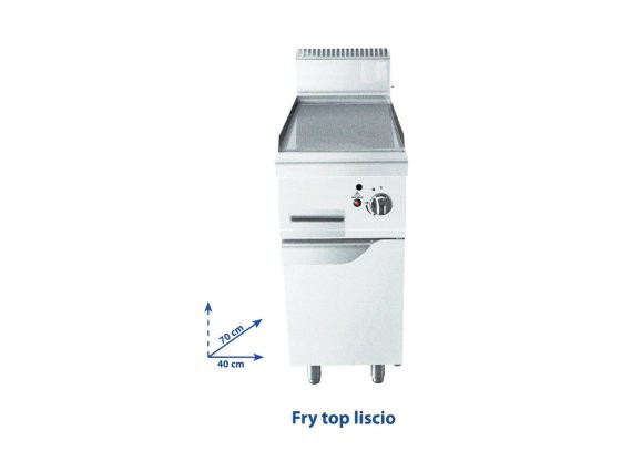 Fry top gas liscio TN7N4N-M-G singolo con mobile.